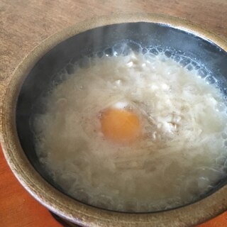 巣ごもり卵の雑炊